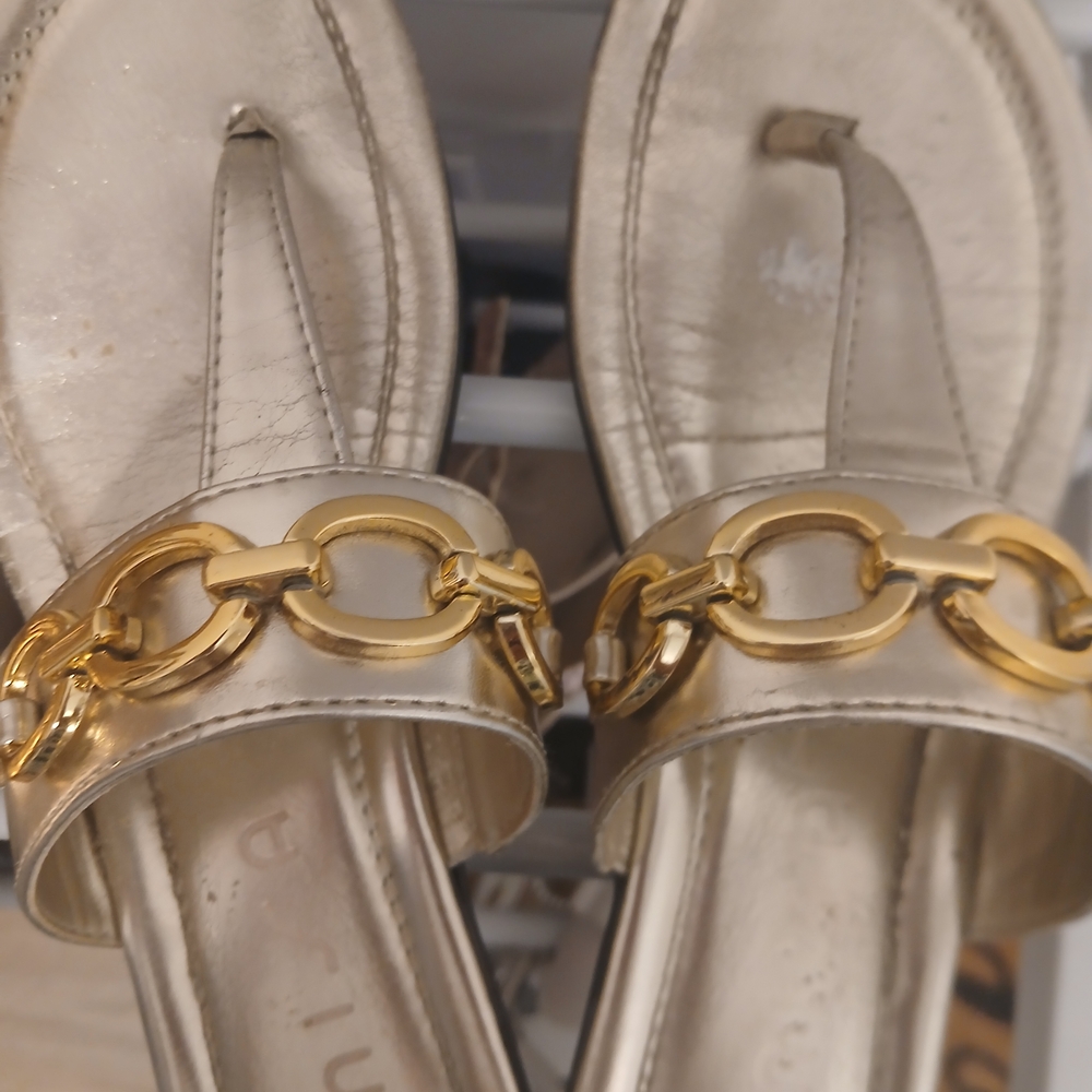 Unisa Gold Chain Sandals - Picture 2 of 2